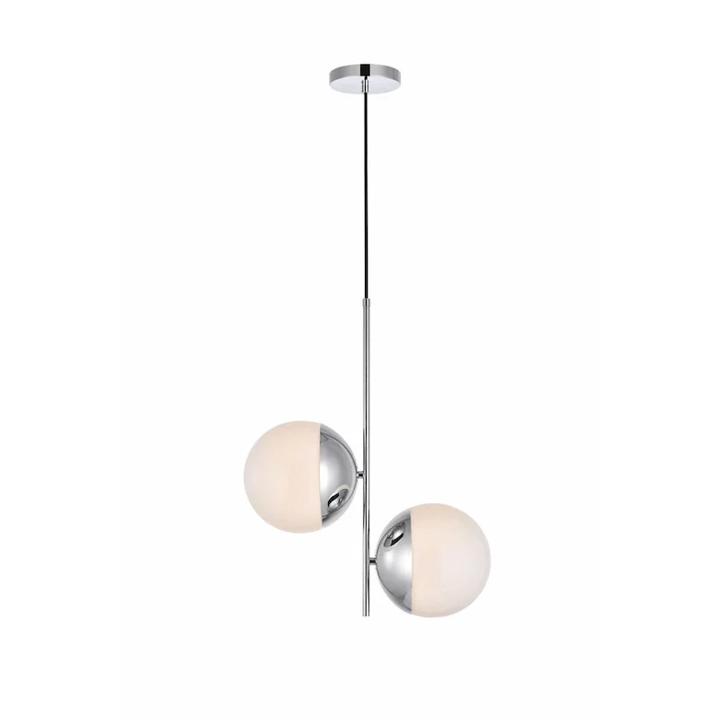 Elegant Lighting Eclipse 2 Light 17  Wide Pendant with Frosted Glass