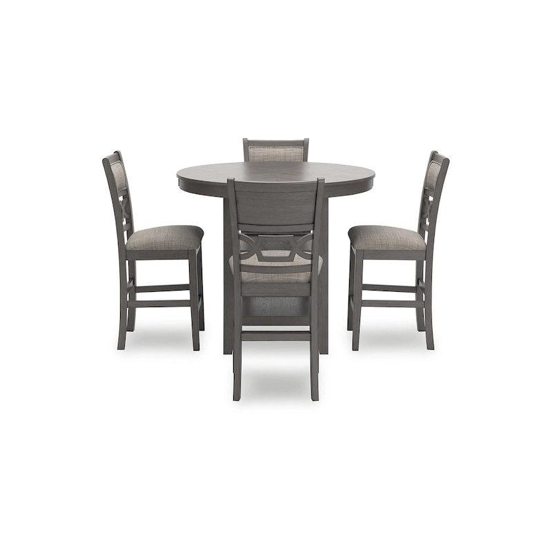 Signature Design by Ashley Langwest Counter Height Dining Table and 4 Barstools (Set of 5)