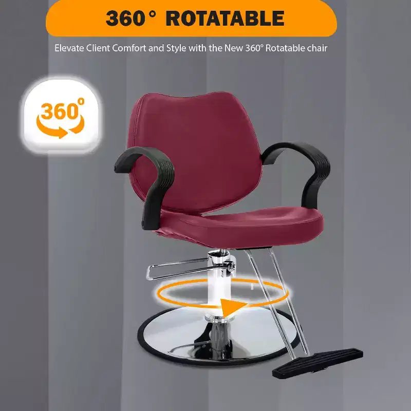 BestMassage Barber Chair Hair Salon Chair with Hydraulic Pump 360 Degrees Swivel