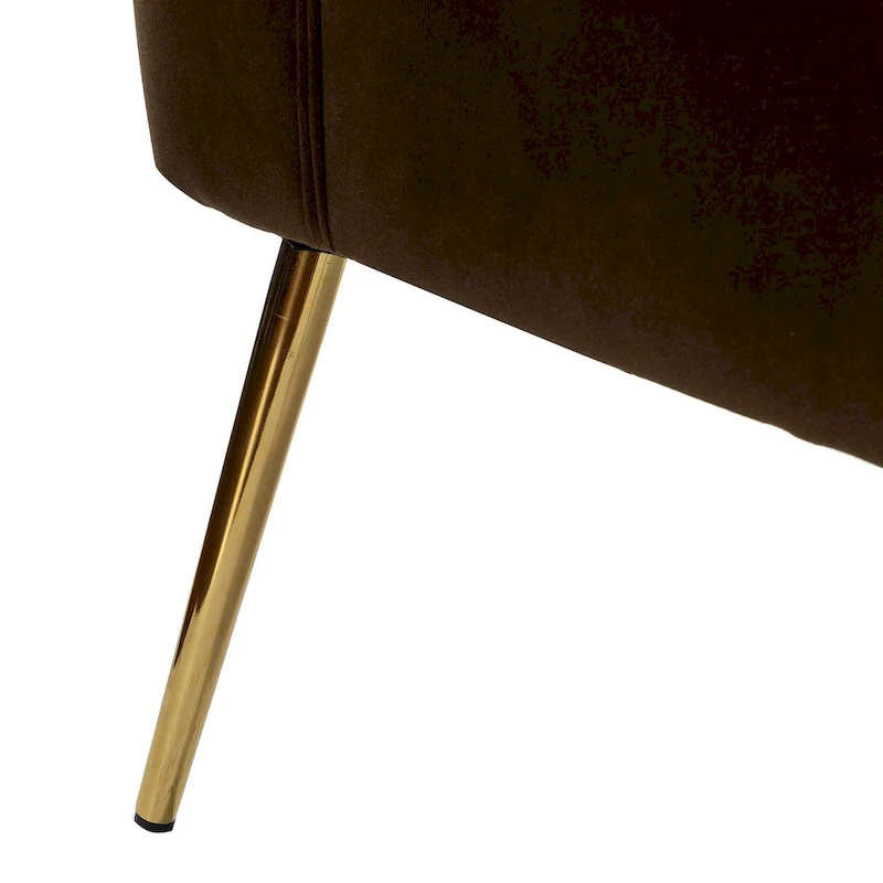Monica Living Room Armless Accent Comfy Chair with Tufted Back and Metal Legs by HULALA HOME