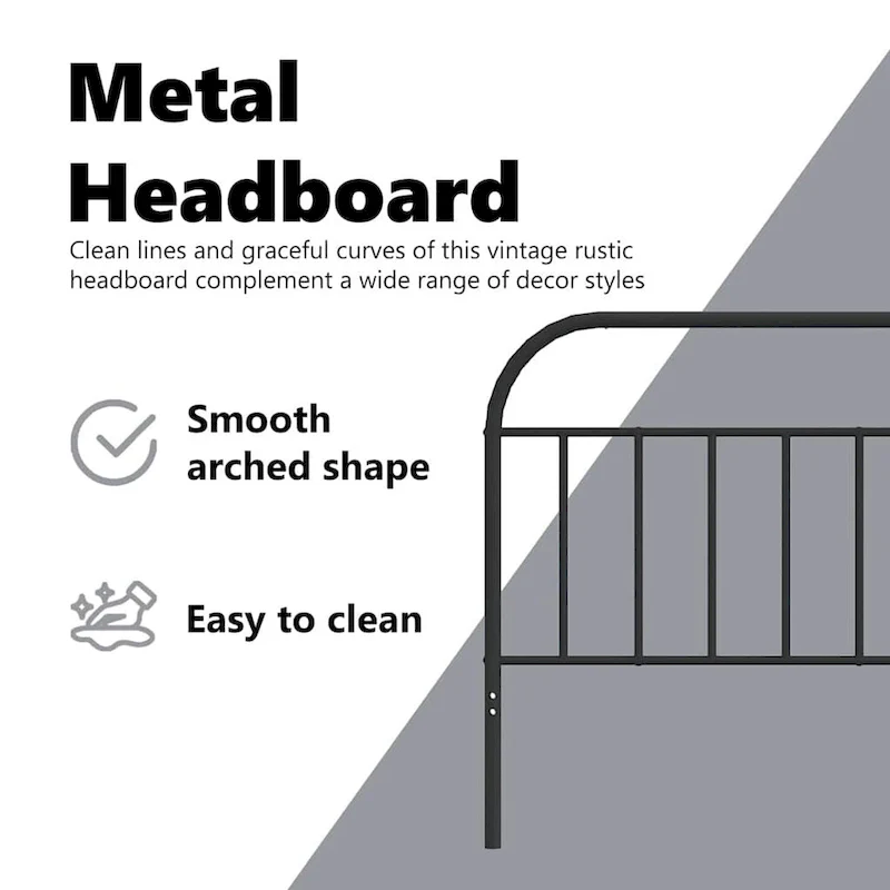 vidaXL 38.2 Inch Metal Headboard, Farmhouse Rustic Headboard Only
