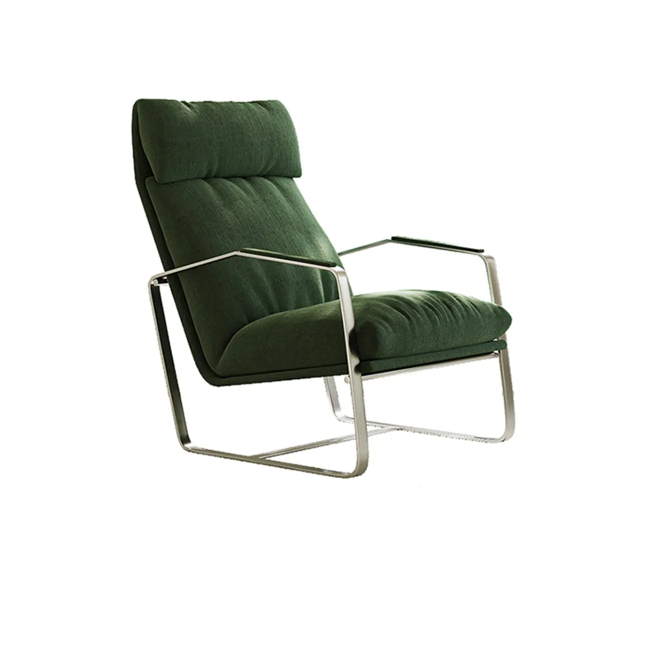 Modern Chenille High-Back Accent Chair With Arms