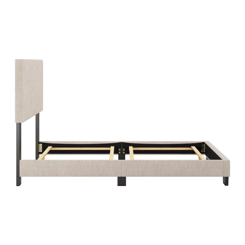 Modern Single/Twin Upholstered Bed with Padded Headboard - Box Spring Required