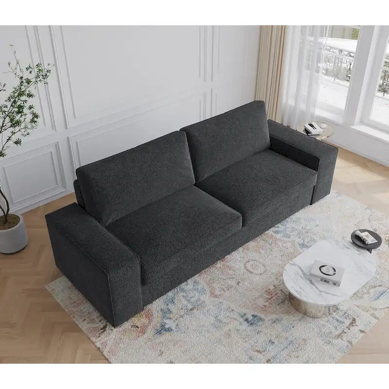 Modern 80 Upholstered Fabric 3-Seater Sofa
