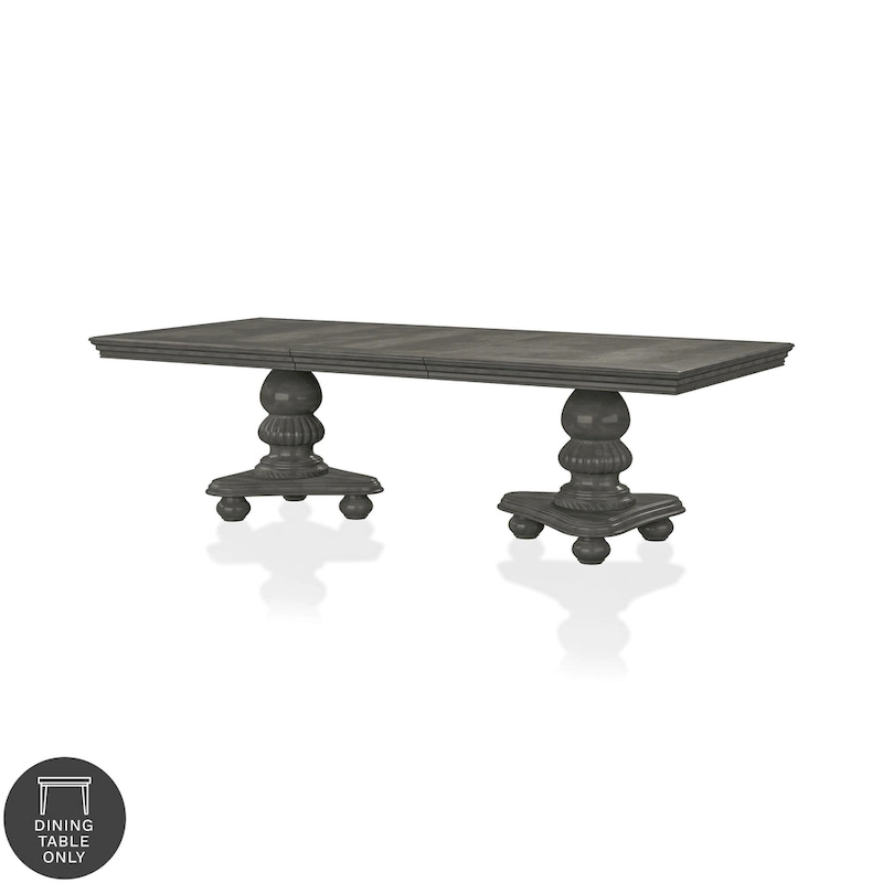 Furniture of America Tima Grey 103-inch Wood Expandable Dining Table