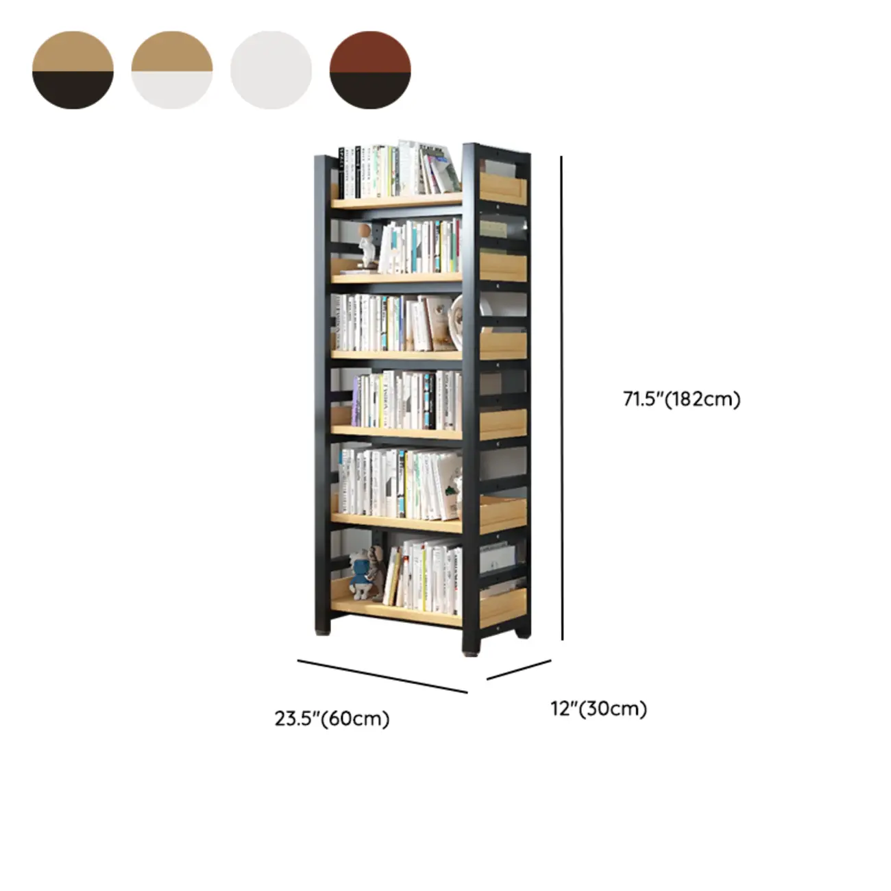 Modish Multi-Layer Open Back Wooden Tall Bookshelves