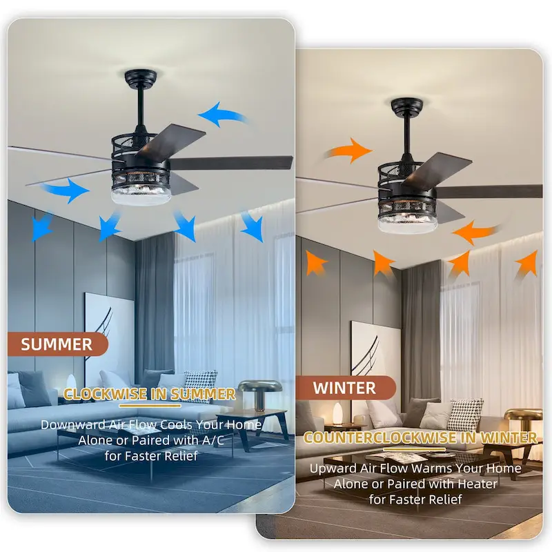 52-inch 5-blade Lighted Ceiling Fan