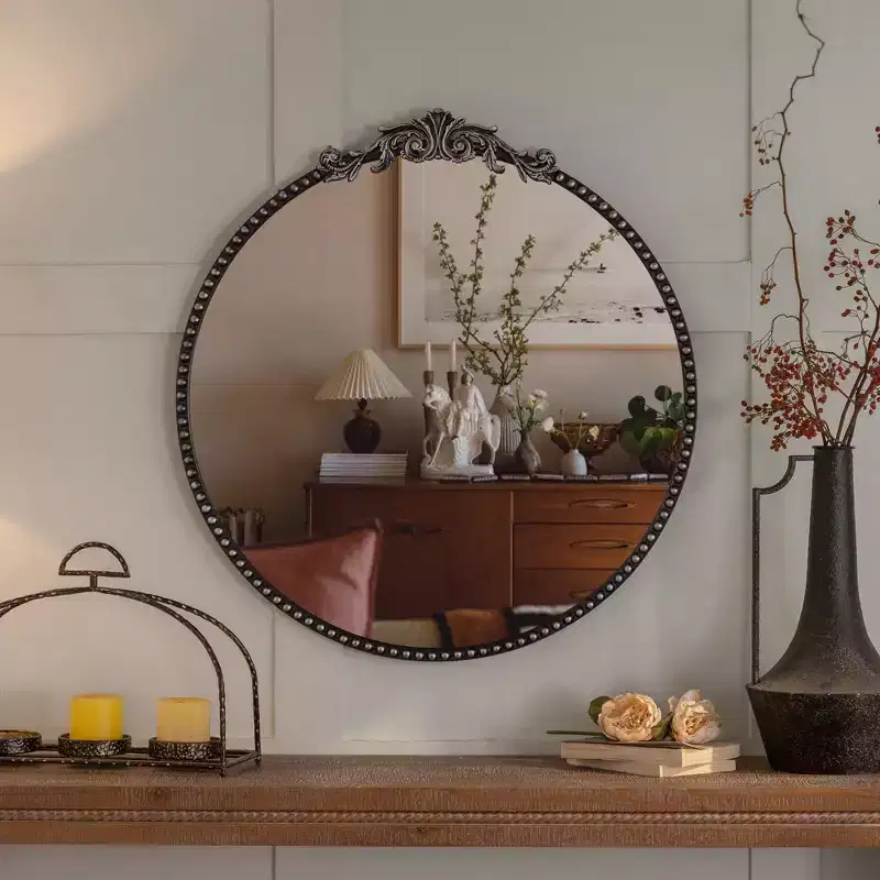 Maxax Round Metal Accent Mirror