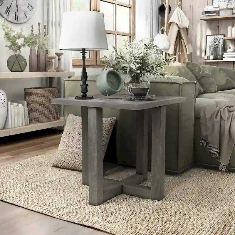 Donware Transitional Light Grey 24-inch Wood Side Table by Furniture of America