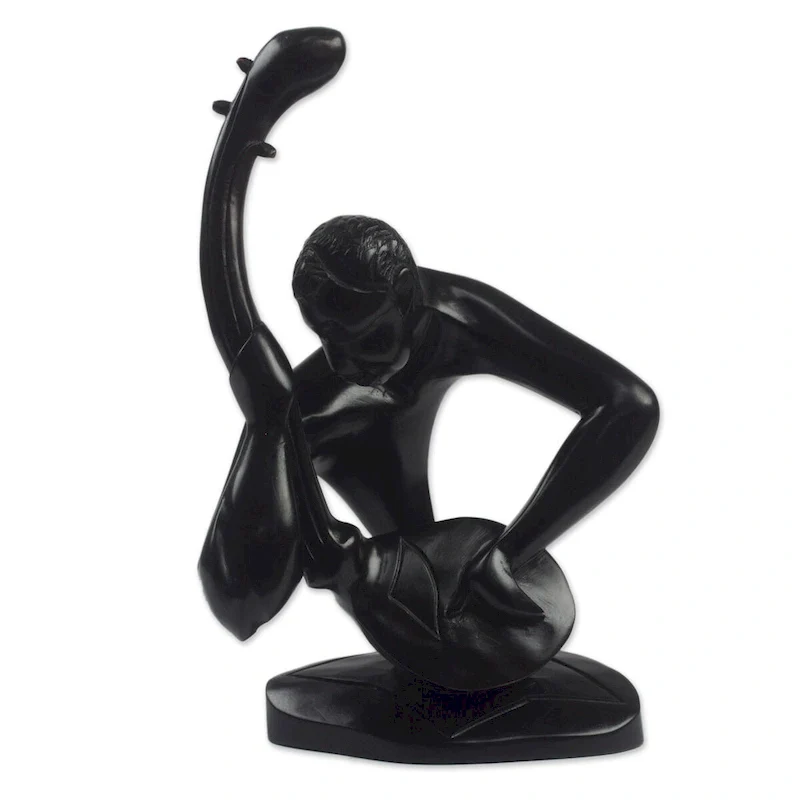 Novica Handmade Guitar Player Wood Sculpture