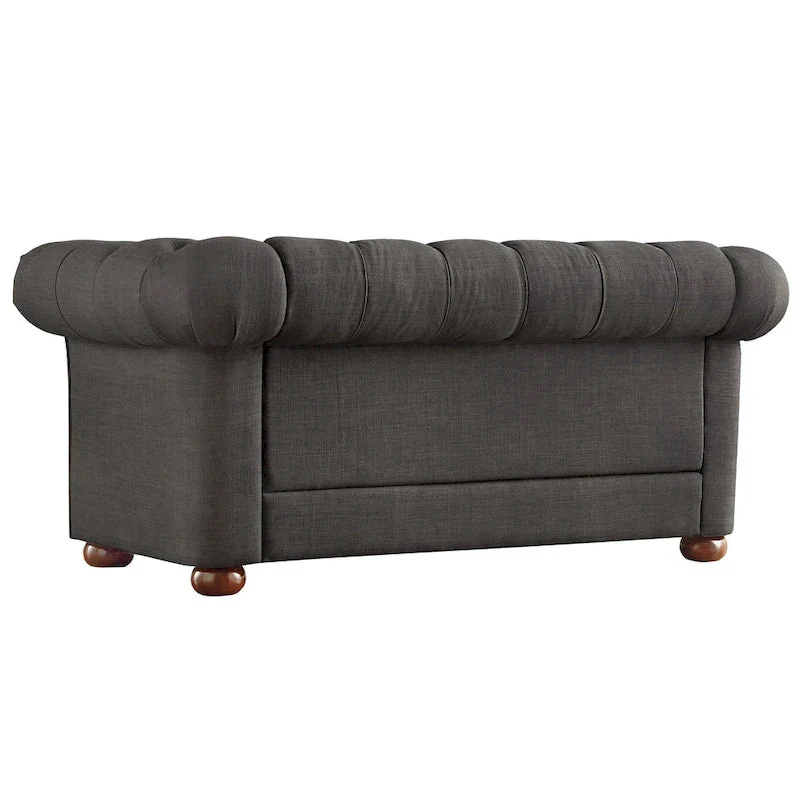 Knightsbridge Tufted Scroll Arm Chesterfield Loveseat by iNSPIRE Q Artisan