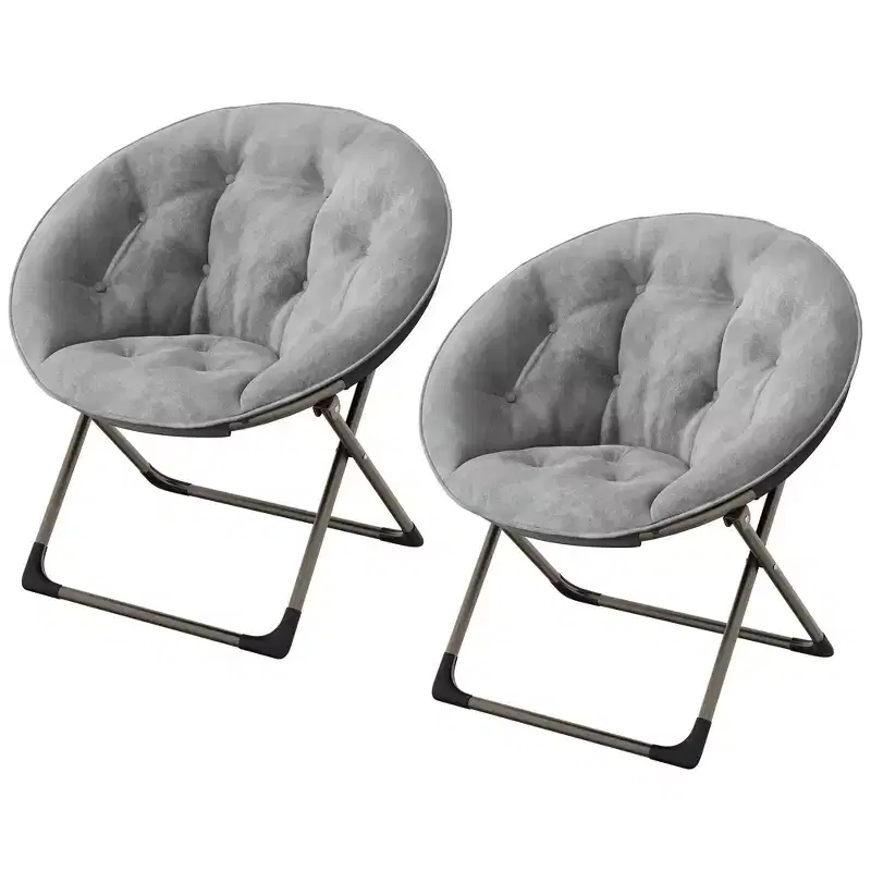 Faux Fur Saucer Chair, Folding Style, 1-Person