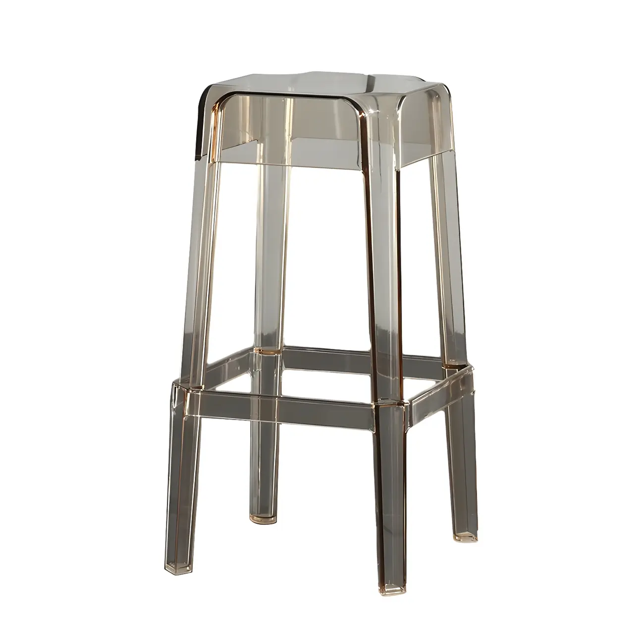 Modern Acrylic Four Legs Square Counter Bar Stool