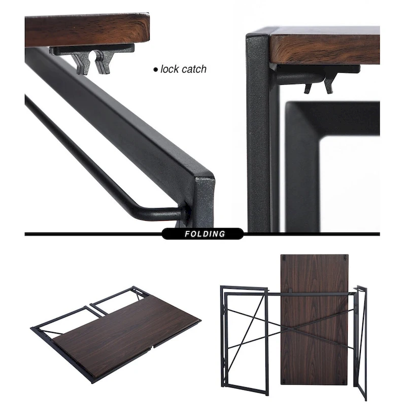 HomyLin 39  Simple Folding Study Writing Desk, No Assembly Required