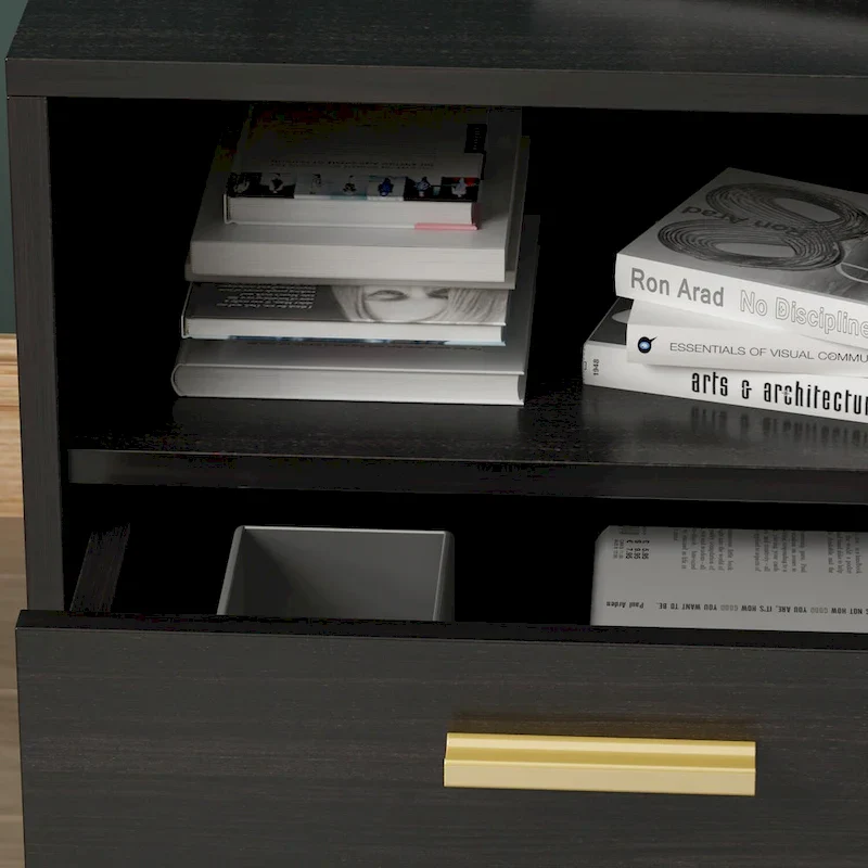 One Drawer Nightstand With One Open Shelf