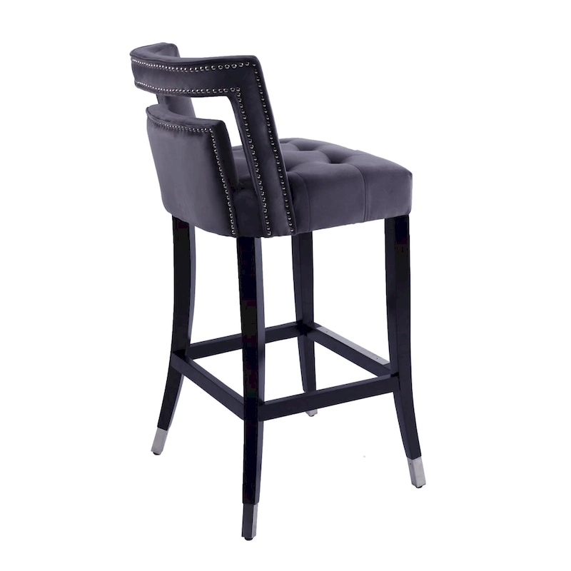 Suede Velvet Barstool with nailheads Dining Room Chair