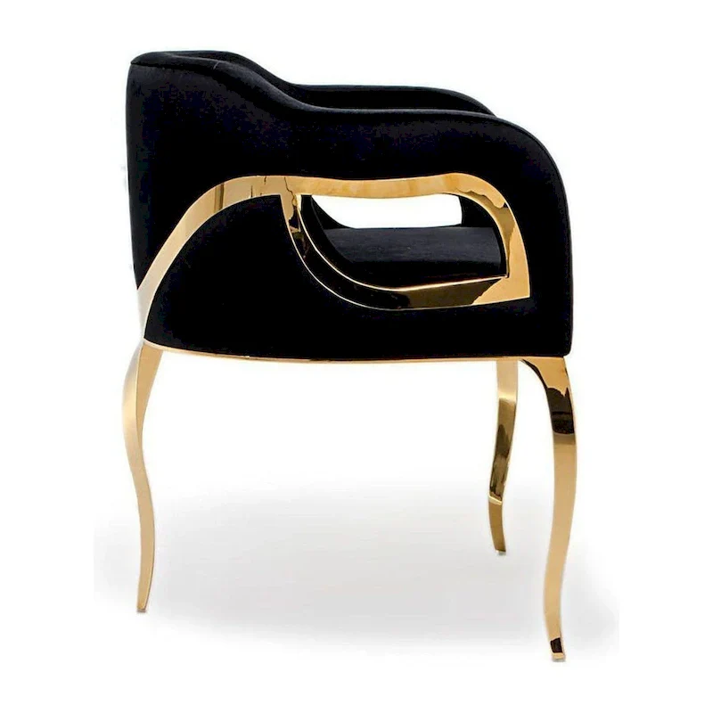 Caprice Titanium Gold Stainless Steel Dining Chair