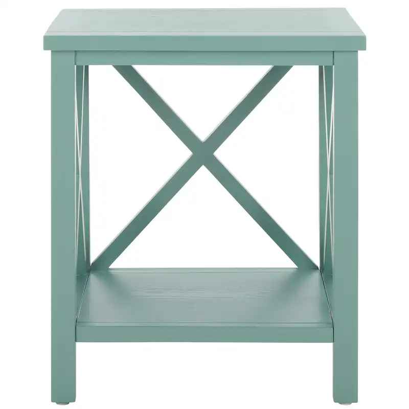 SAFAVIEH Yasumi White Cross Back End Table - 18.1  x 13.4  x 21.5  - 18Wx13Dx22H