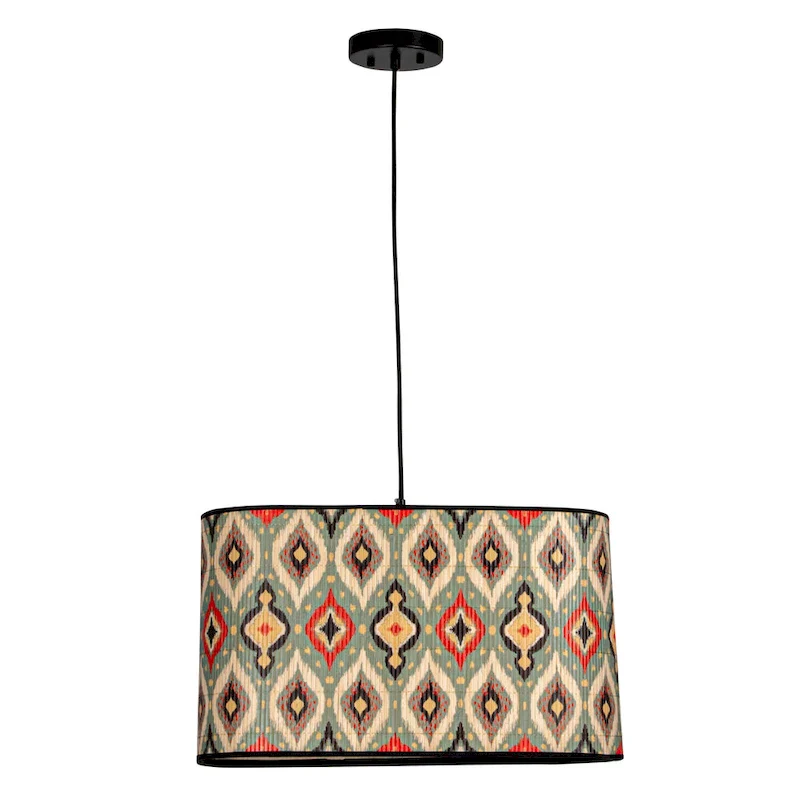 Ikat Elegance Bamboo Pendant Lamp