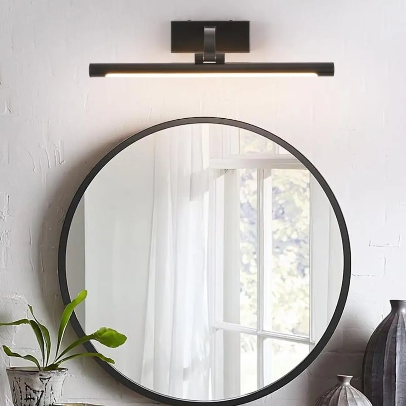 Modern Black Cylinder LED Wall Lamp with Acrylic Shade