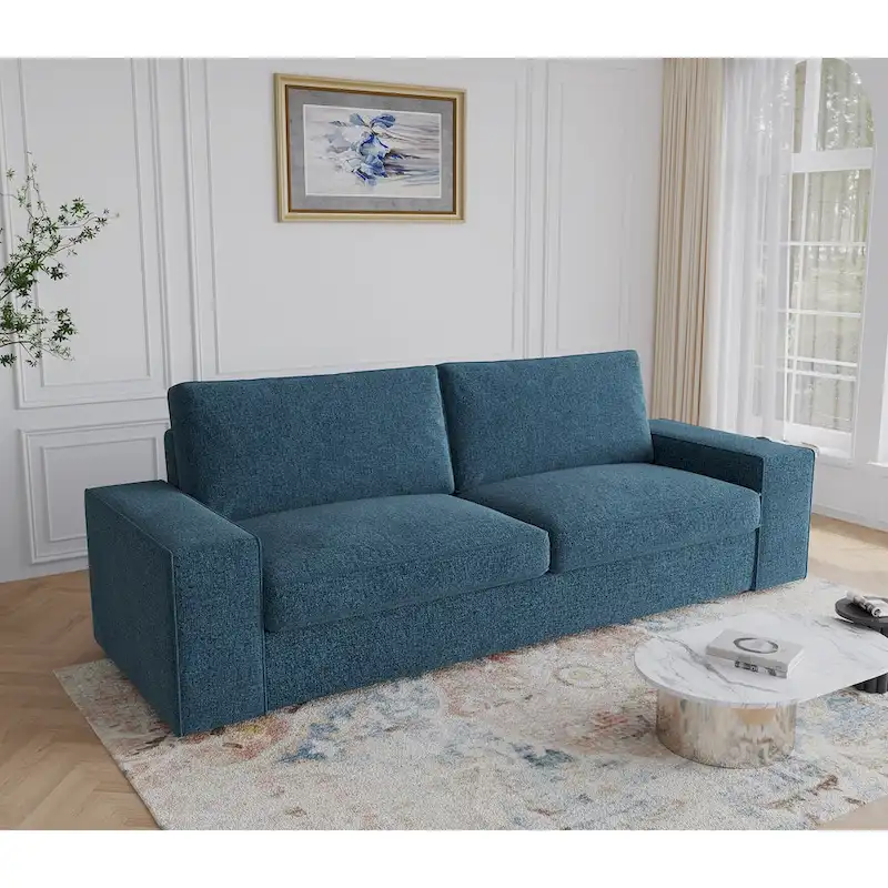Modern 80 Upholstered Fabric 3-Seater Sofa