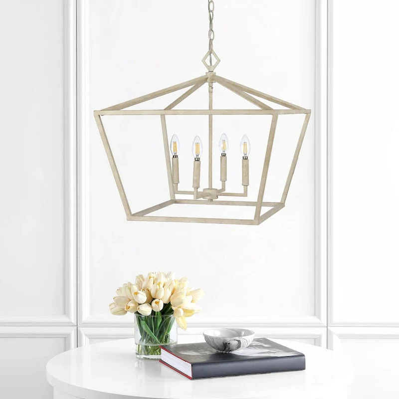 Floyd 4-Light Adjustable Iron Rustic Glam LED Pendant, by JONATHAN Y