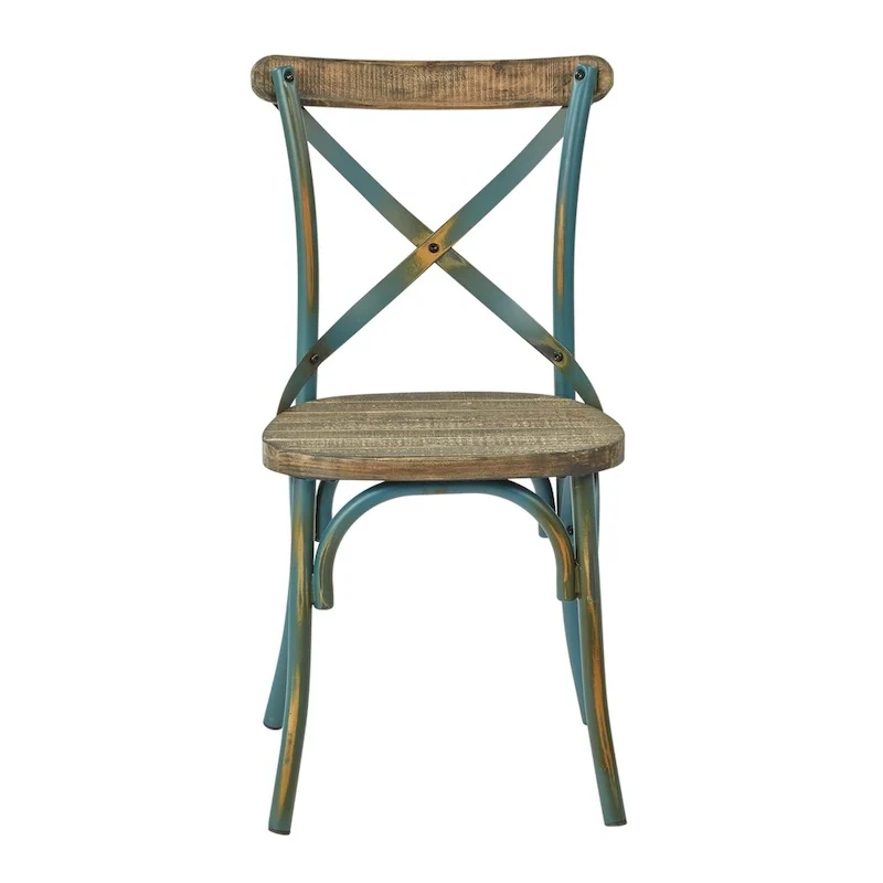 Somerset X Back Antique Metal Dining Chair