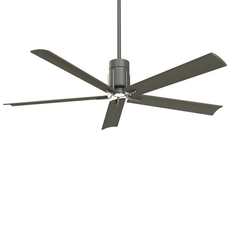 Minka Aire Clean Grey Iron Nickel 5 Blade 60 Inch LED Ceiling Fan - 8' x 11'