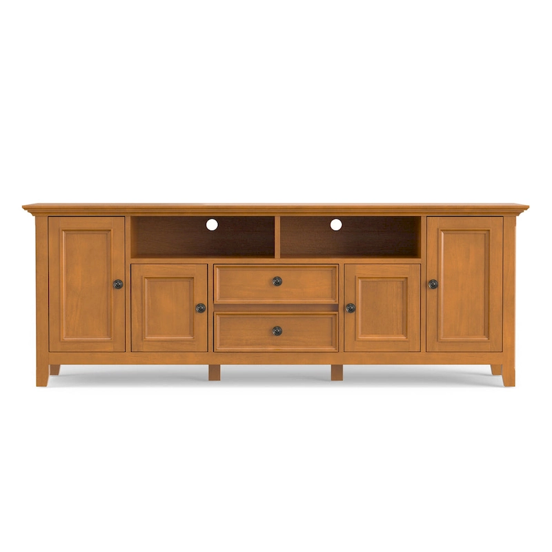 WYNDENHALL Halifax 72 inch Wide Solid Wood Transitional TV Stand - 72w x 19d x 26 h