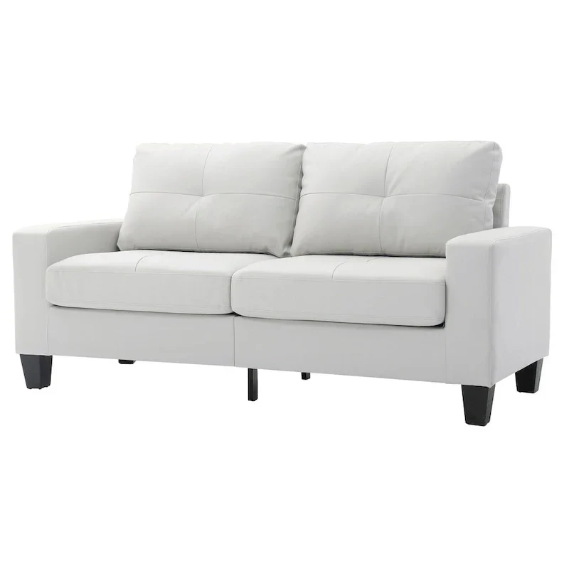 71 in. W Track Arm Faux Leather 3-Seat Sofa