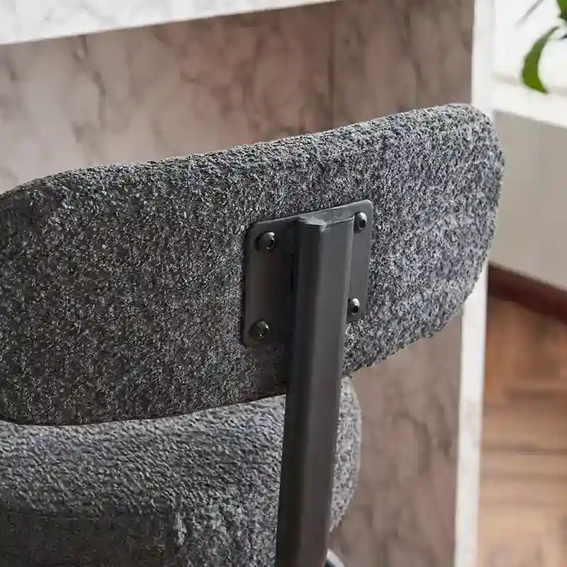 360 Swivel Bar Stools Set of 2,Boucle Counter Height Bar Chairs with Metal Legs for Kitchen Island, Dining Room