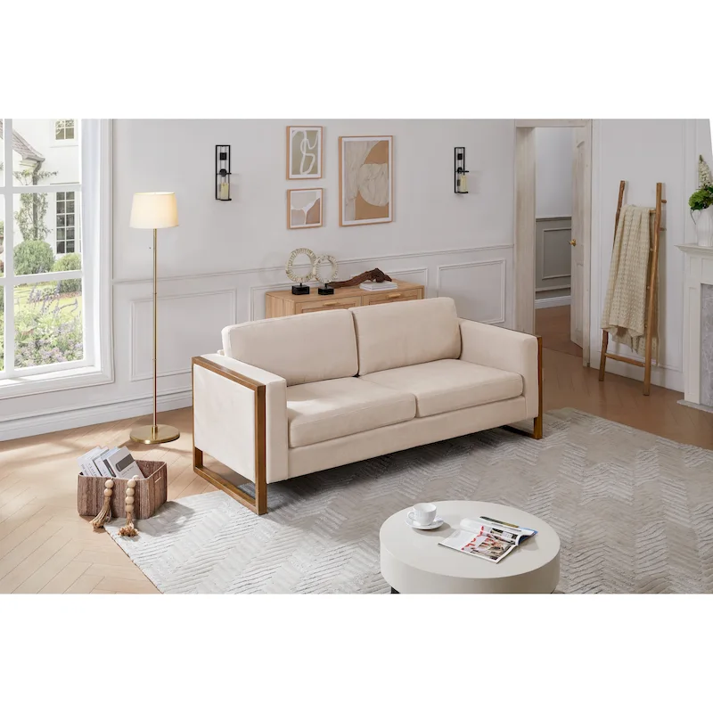 Christopher Knight Home - Lily Modern 79 3-Seater Sofa with Solid Wood Legs