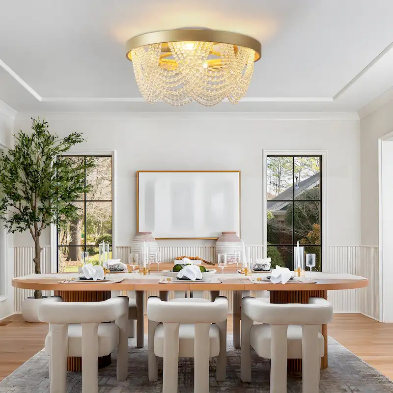 20  Boho Crystal Ceiling Fans with Lights Flush Mount