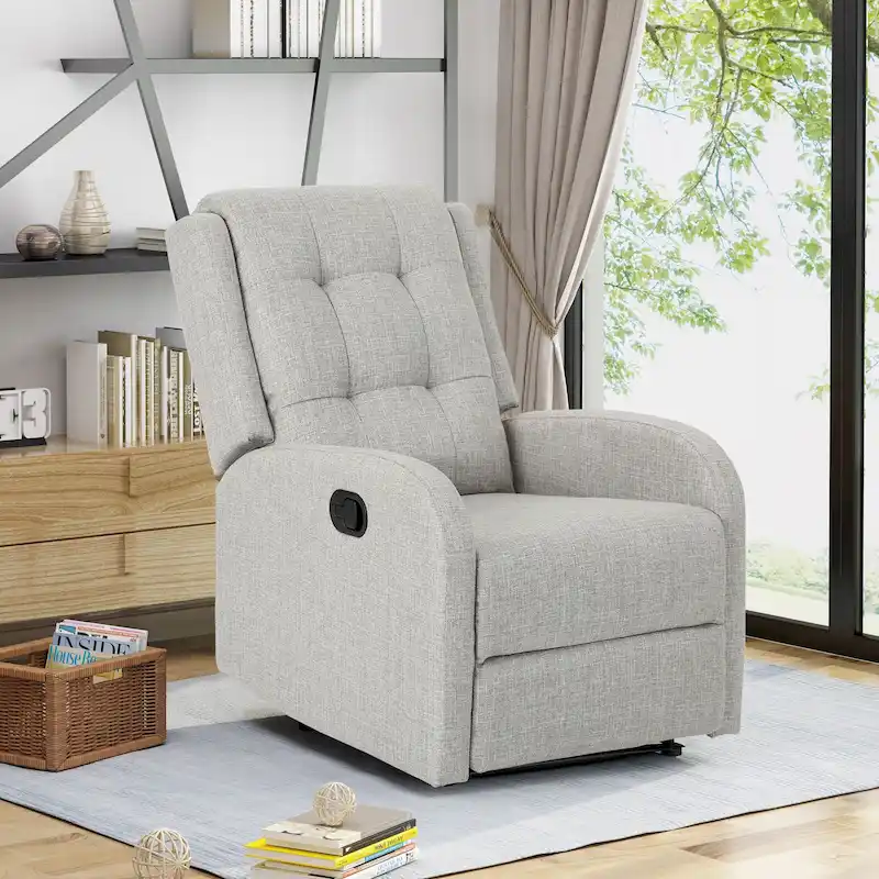 Roomfitters 24.75 Wide Manual Standard Recliner, Cozy Recliner for Living Room, Bedroom, Beige