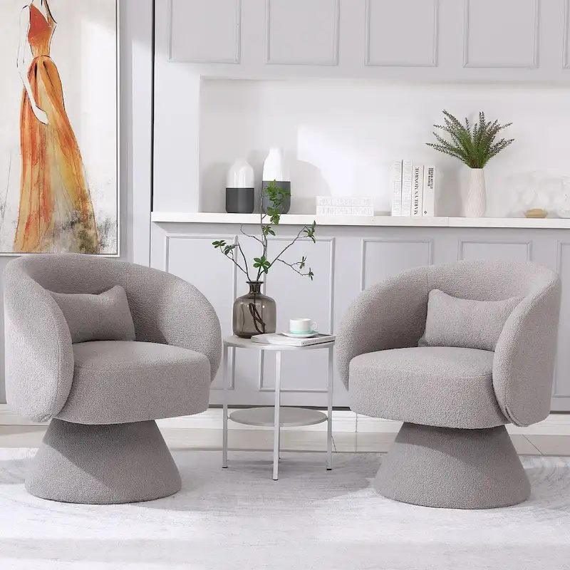 Upholstered Swivel Armchair (Set of 2)