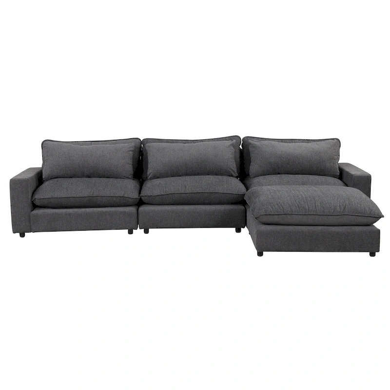 128inch Sectional Sofa Cloud Sofa Chenille Upholstered Sofa