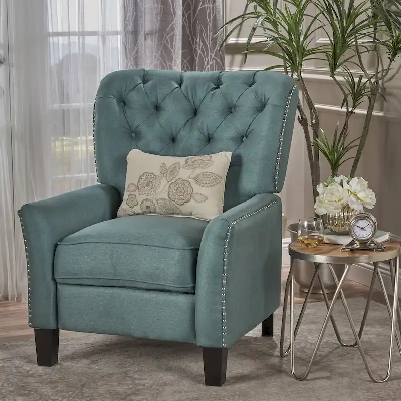 Cerelia Tufted Fabric Recliner by Christopher Knight Home