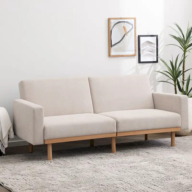 Brookside Harlow Futon with Wood Base