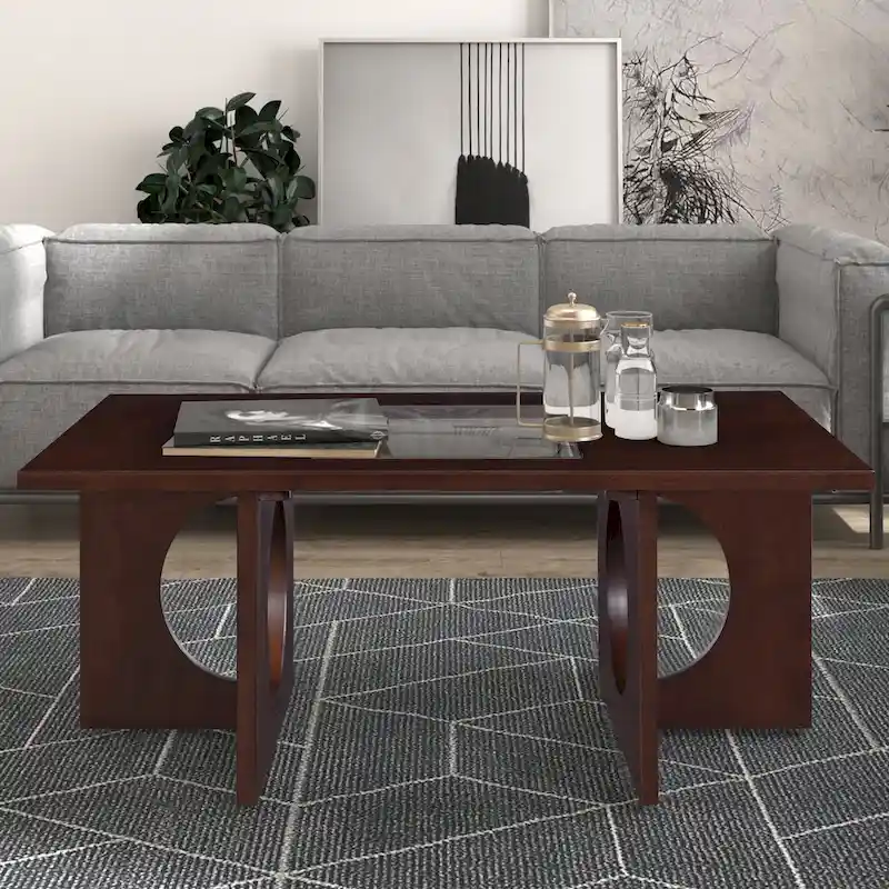 Contemporary Wood Rectangular Coffee Table