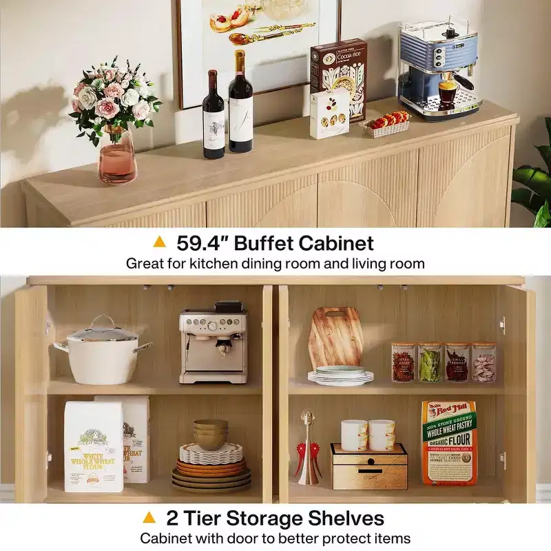 59.4-Inch Buffet Cabinet Sideboard