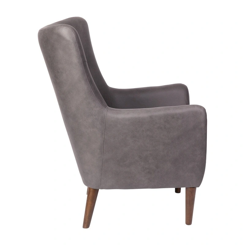 Commercial Upholstered Wingback Accent Chair with Wooden Frame and Legs - 33.25D x 29.75W x 41.25H