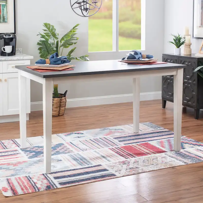 Mckee White Acacia Wood Counter Height Dining Table