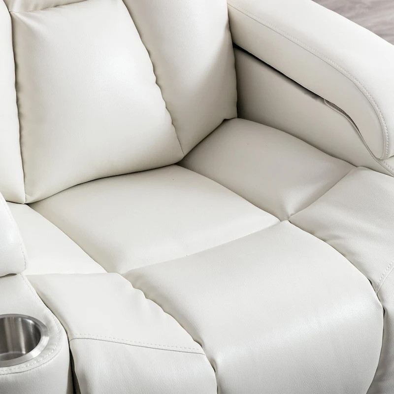 Power Leather Recliner Chair Home Theater Seating Soft