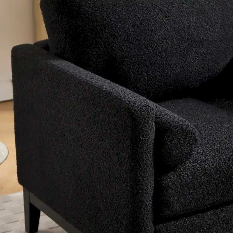 35.4W Modern Reading Chair,Upholstered Accent Chair with Pillows and Wood Legs