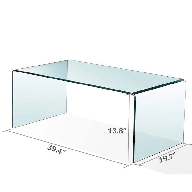 Glass Console Table, Transparent Tempered Glass Console Table