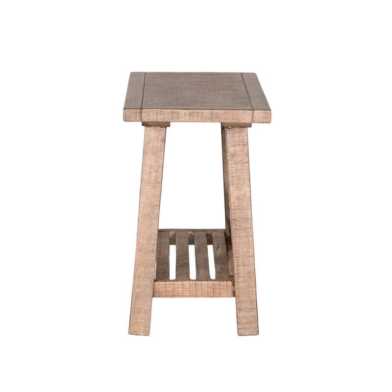 Anva Accent Chairside Table, Light Brown Mahogany, Rectangular 28 Inch