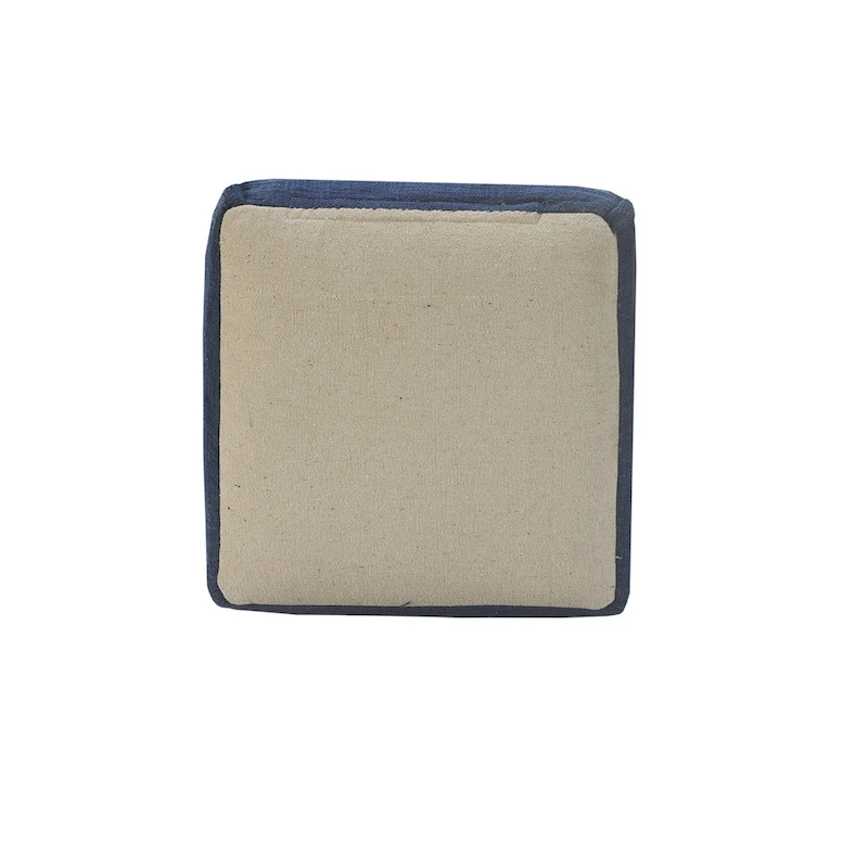 Sevita Handcrafted Solid Navy Pleated Pouf