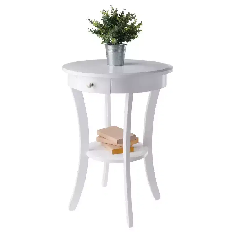 Sasha Round Accent Table - White - Winsome