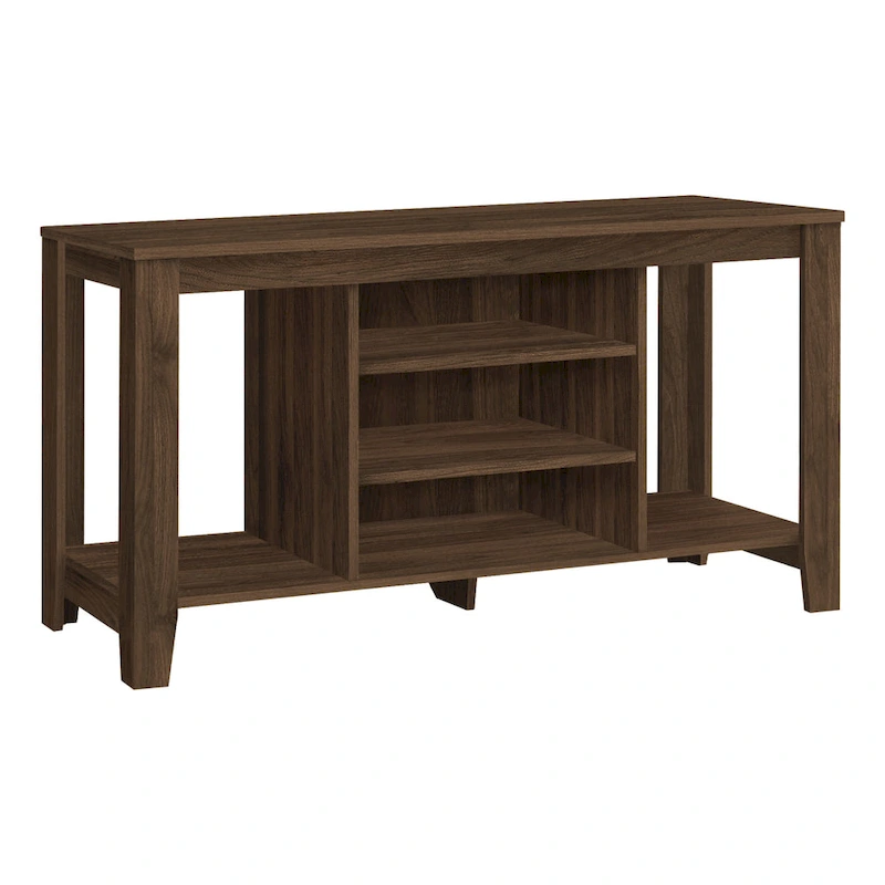 HomeRoots 48 Brown Wood Open Shelving TV Stand - 47.75' X '24.25' X '17.25