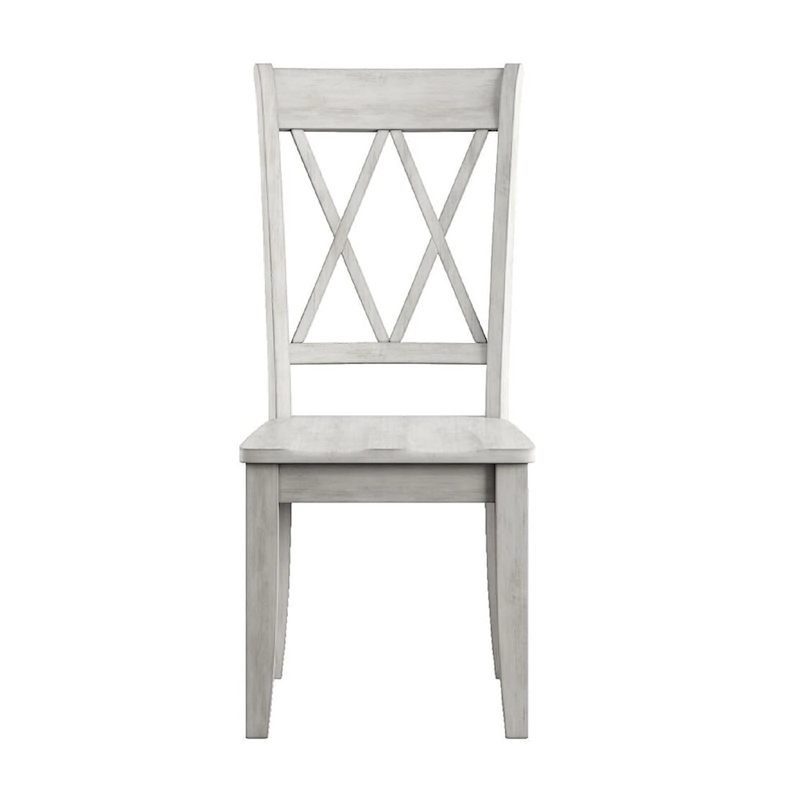 Sabera Shabby Chic Round X-Base Dining Set - Double X Back by iNSPIRE Q Classic